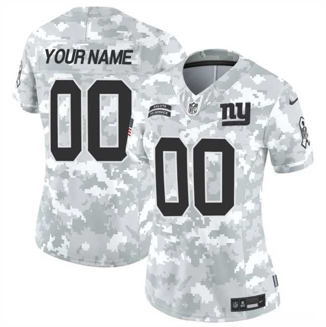 Womens New York Giants Active Player Custom 2024 F.U.S.E Arctic Camo Salute To Service Limited Stitched Football Jersey(Run Small)